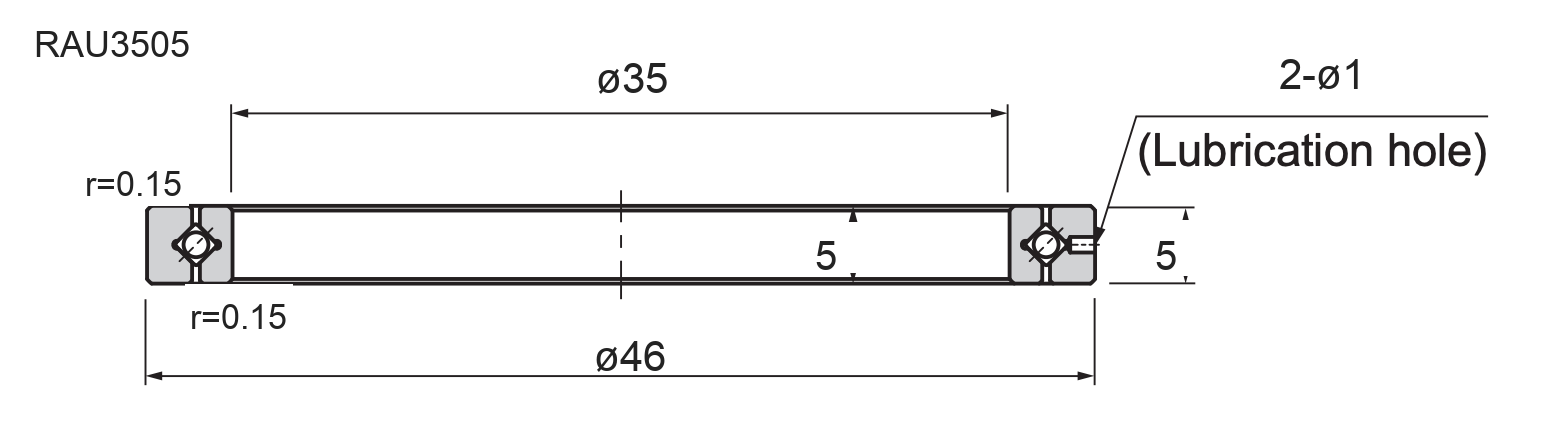 RAU3505交叉滚子轴承尺寸图纸